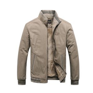 Blouson polaire homme avec fermeture à zipper style aviateur