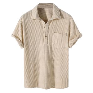 Polo demi-Cardigan à manches courtes pour homme