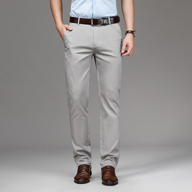 Pantalon Chino stretch en denim coupe droite pour homme