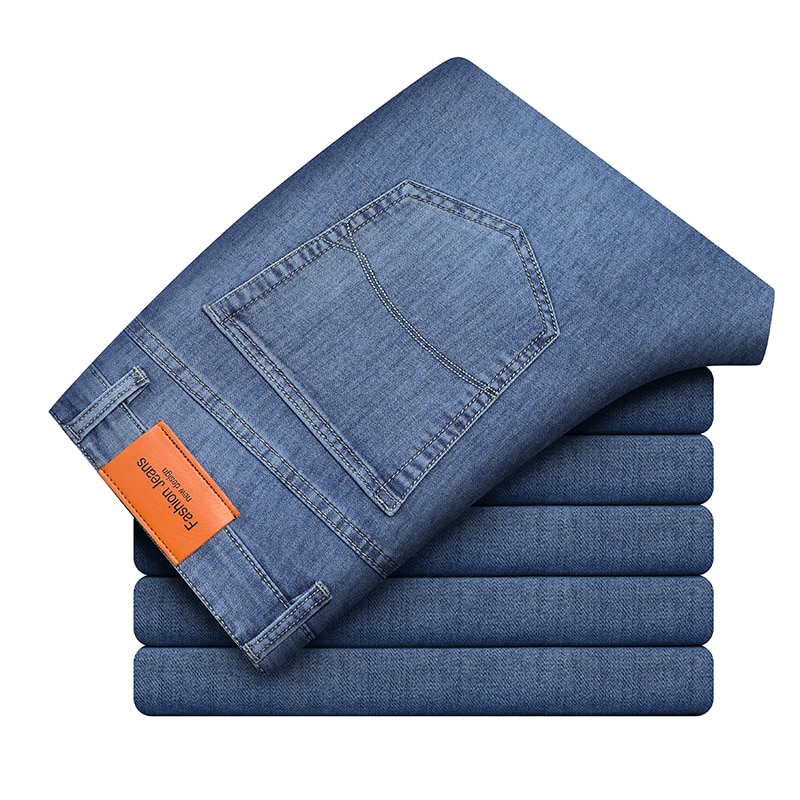 Jean droit en coton denim avec élasthanne pour homme – Image 3