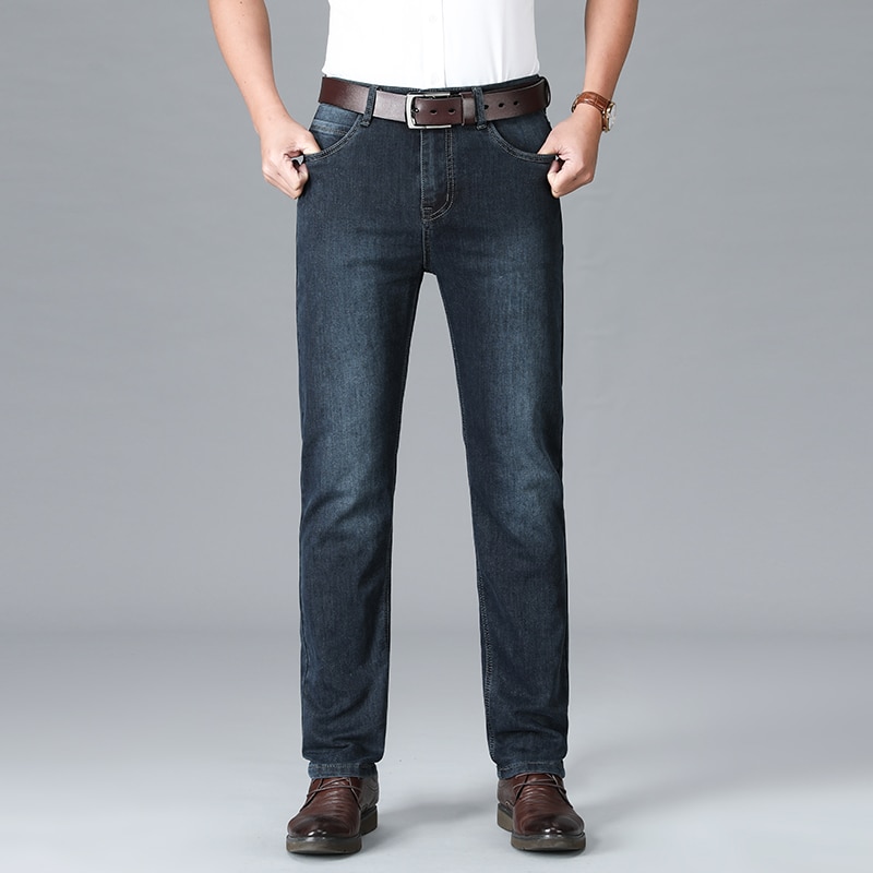 Jean droit en coton denim avec élasthanne pour homme – Image 4