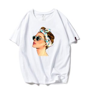 T-shirt Moinwater avec dessin imprimé à manches courtes pour femme