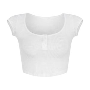 T-shirt court à manches courtes pour femme