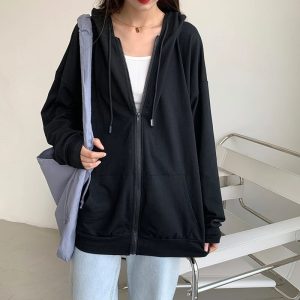 Sweat à capuche uni pour femme