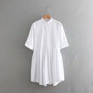 Chemise blanche à plis pour femme