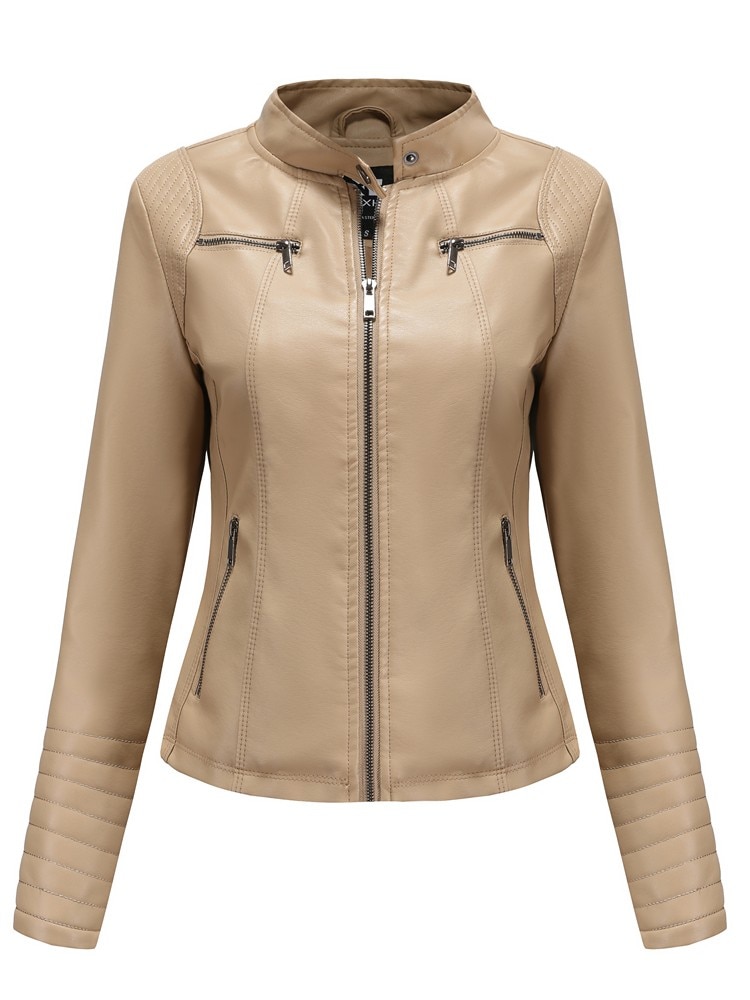 Veste en simili cuir à manches longues pour femme – Image 6