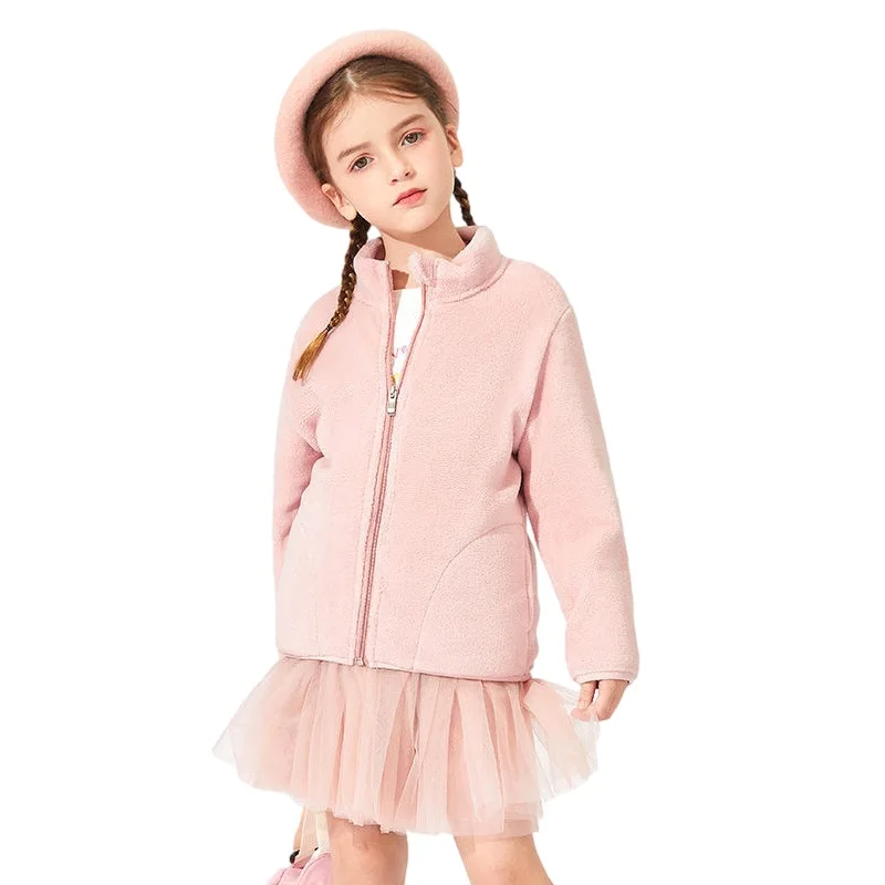 Polaire enfant uni avec fermeture éclair et poches – Image 6