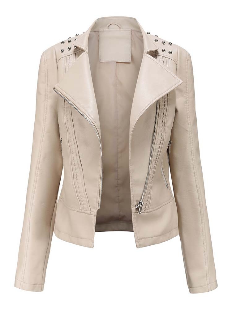 Veste en simili cuir à manches longues pour femme – Image 6