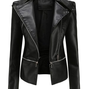 Veste en cuir pour femme