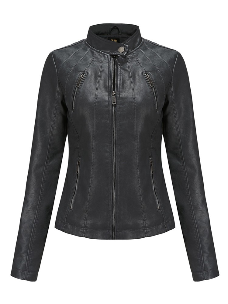 Blouson en simili cuir pour femme – Image 5