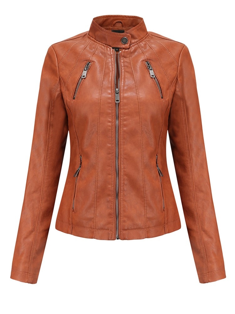 Blouson en simili cuir pour femme