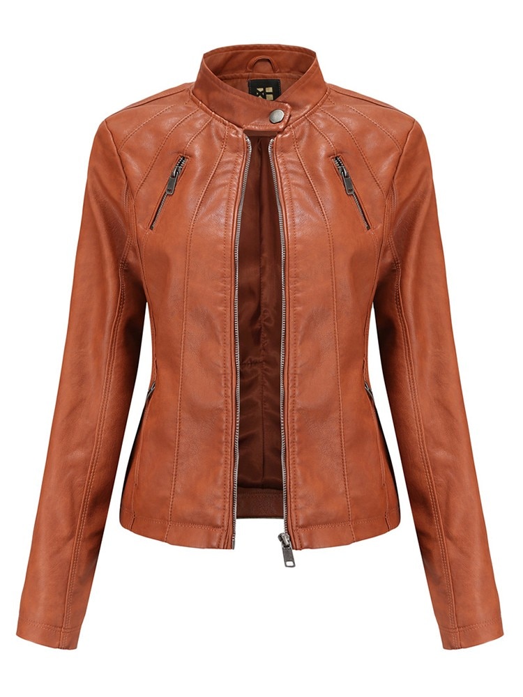 Blouson en simili cuir pour femme – Image 2
