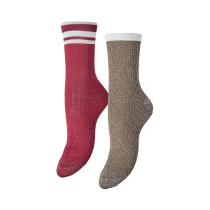 PCRAVE Chaussettes Glitter Femmes 2 Pack