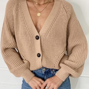 Pull tricoté ZOKI à manches longues pour femme