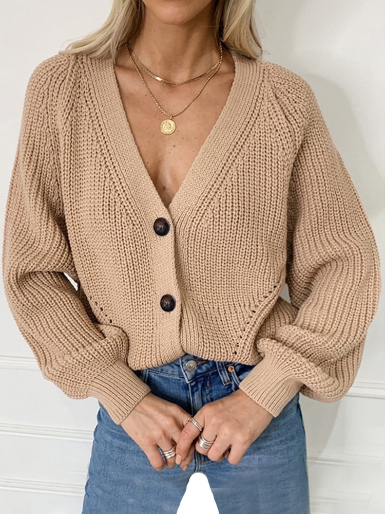 Pull tricoté ZOKI à manches longues pour femme