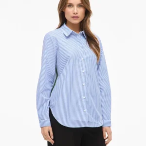 VIDOJA Chemise Col Roulé Lignes