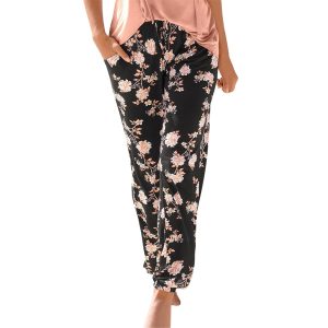 Pantalon Boho à fleurs de taille haute pour femme