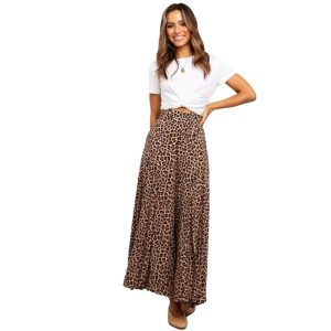 Pantalon à motifs léopard pour femme