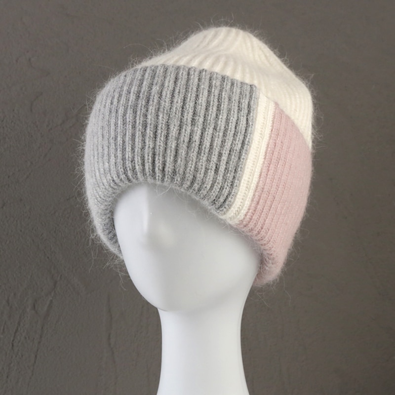 Bonnets en fourrure de lapin pour femme