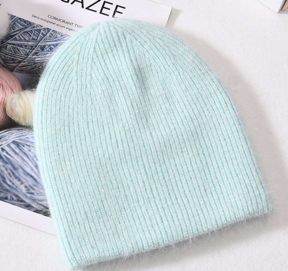 Bonnets en fourrure de lapin pour femme