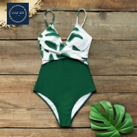 Maillot de bain imprimé feuille de banane une pièce – Image 3