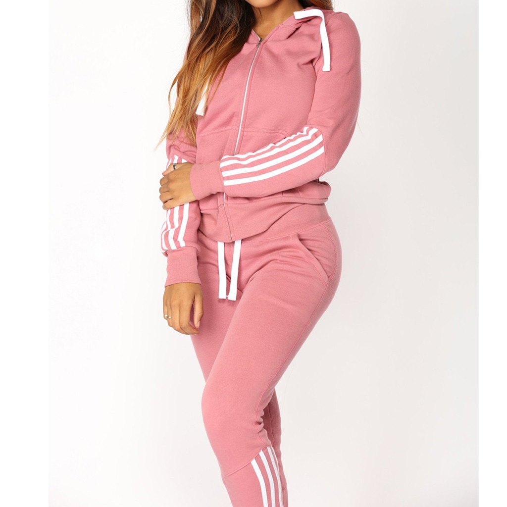 Ensemble 2 pièces sweat-shirt à capuche et pantalon de survêtement pour femme – Image 3