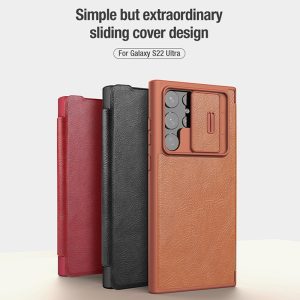 Étui à rabat en cuir pour Samsung S22 Plus/ Ultra