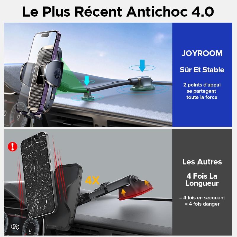 Support de téléphone pour tableau de bord de voiture avec bras long et flexible – Image 3