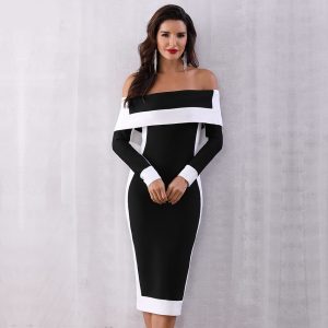 Robe bodycon Black and white moulante