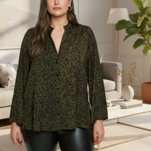 Chemise fluide imprimé panthère tendance hiver