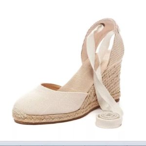 Espadrilles en toile à talons