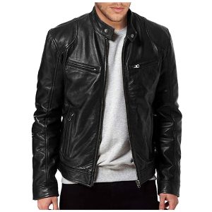 Veste en cuir souple pour homme