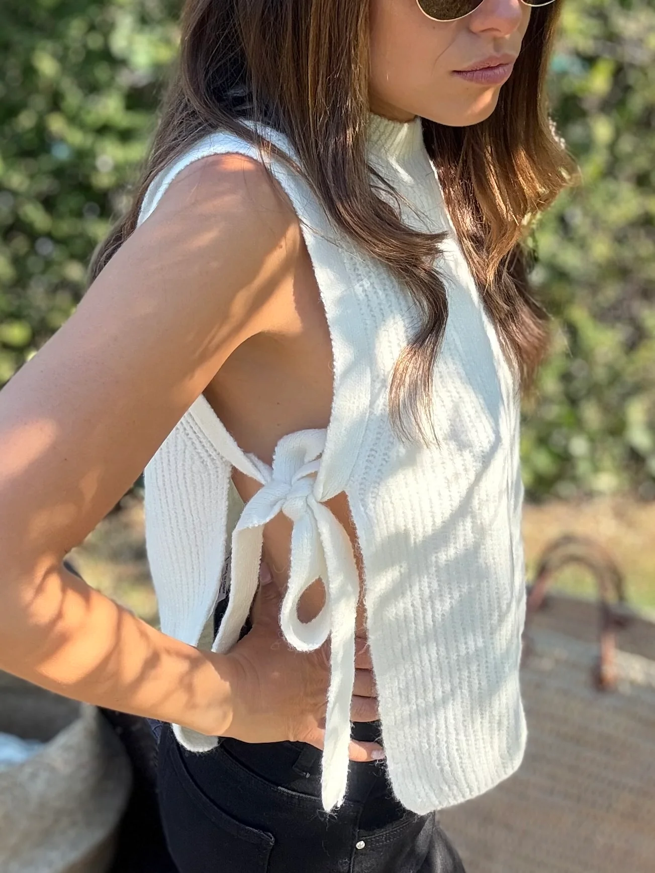 ALMA - PULL SANS MANCHE CREME