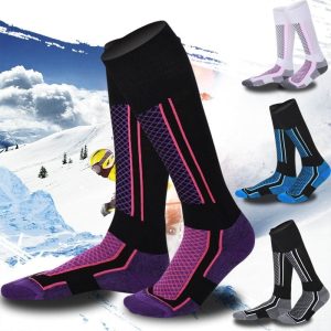 Chaussettes de ski chaudes très élastiques en coton