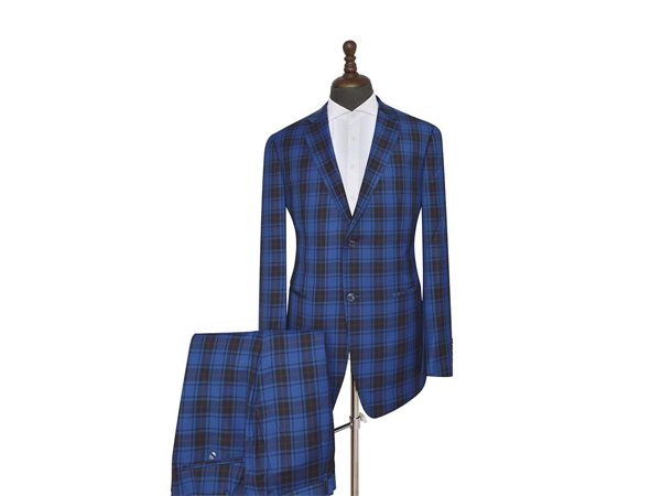 Costume Bleu à carreaux