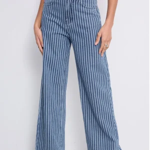 Copperose Pantalon large en jean rayé