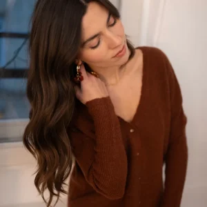 NATHAEL cardigan en alpaga et laine réversible