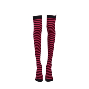Chaussette haute à rayures rouge