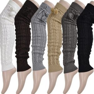 Chaussette haute avec pompom