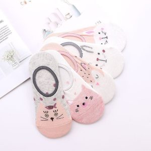Lot 5 paires de chaussettes basses chat