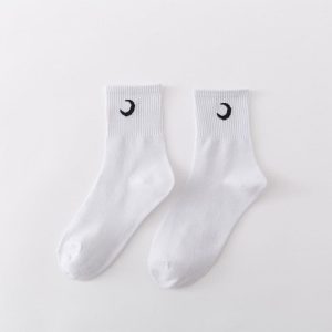 Chaussette blanche femme lune