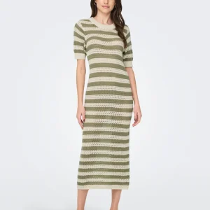 JDYTIKKA IVY 2/4 O-NECK STRIPE DRESS KNT