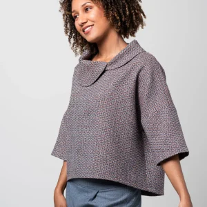 Pèlerine, veste pour femme en laine et soie