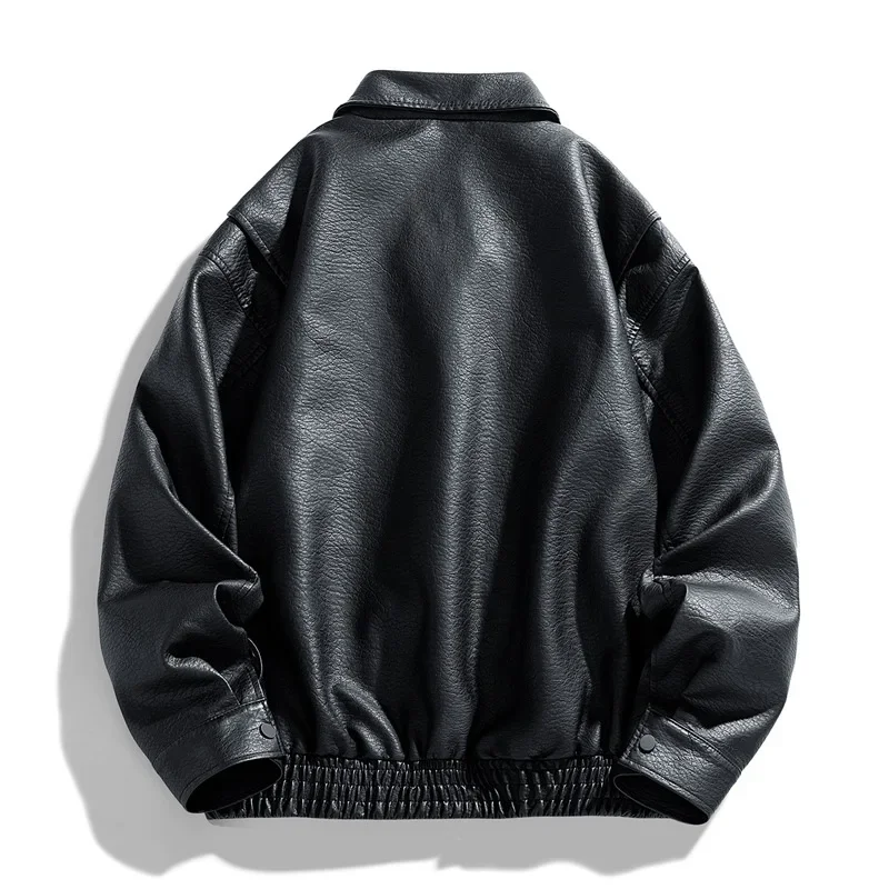 Blouson En Cuir Oversize Homme – Image 3