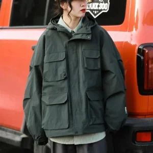 Veste cargo kaki femme