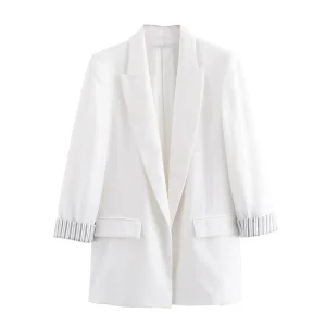 Blazer Oversize Revers Blanc