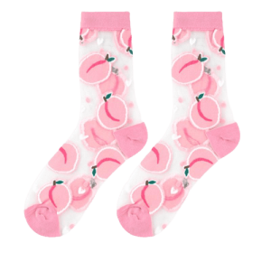 Chaussette fantaisie pêche