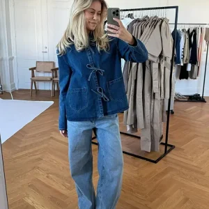 Veste En Jean Foncé Oversize Femme