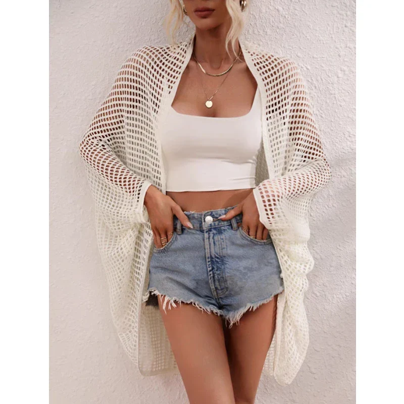 Cardigan Oversize Femme Crochet