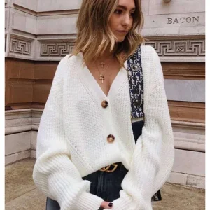 Cardigan Oversize Blanc Femme